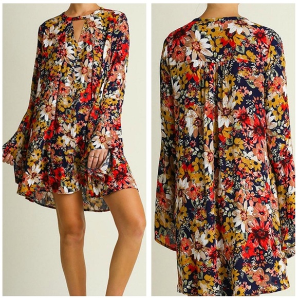 Umgee Dresses & Skirts - Nwot umgee falling for floral mini swing dress l